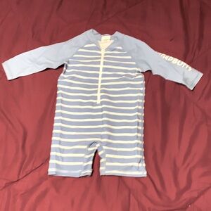 cute little onesie, classic blue and white striped,
